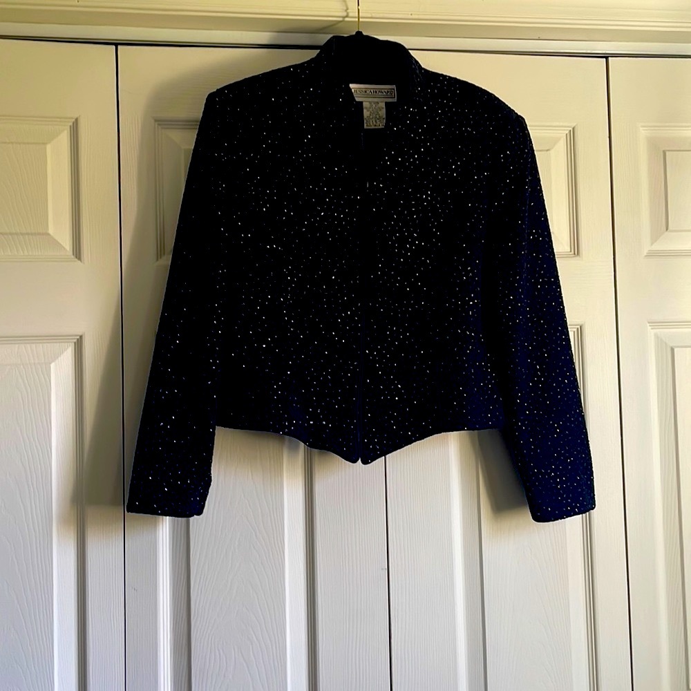 JESSICA HOWARD JACKET, VERY SPARKLY, TASSEL PULL, EVENING WEAR.PARTY, HO…